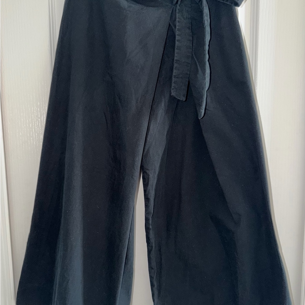 Banana Republic Black Organic Cotton Wide Leg Crop Pants